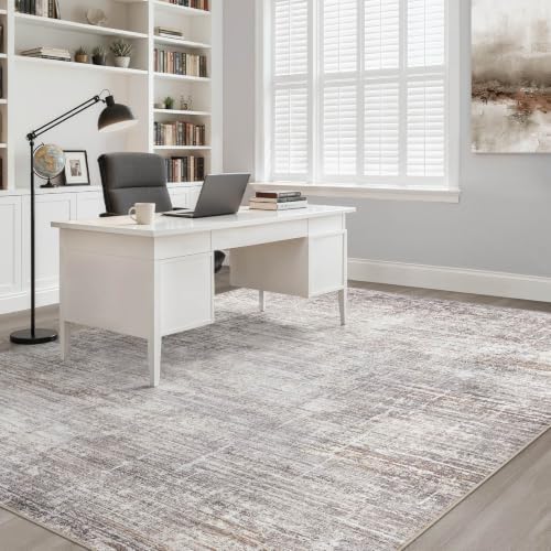 LOONGRUG 10x14 Area Rugs Washable Neutral Modern Living Room Rug Grey Tan - Image 7