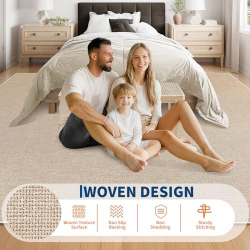 Garvee Large Washable Rug 9x12 Modern Solid Rugs - Image 3