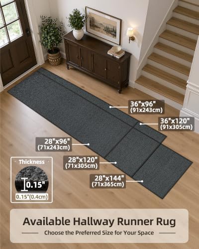 Color&Geometry Runner Rug 28"x120" Non Slip Rubber Backing Hallway Rug - Image 2
