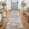 KOZYFLY Modern Rug Runner for Hallway 2x8 Grey Brown Runner Rug Washable by KOZYFLY