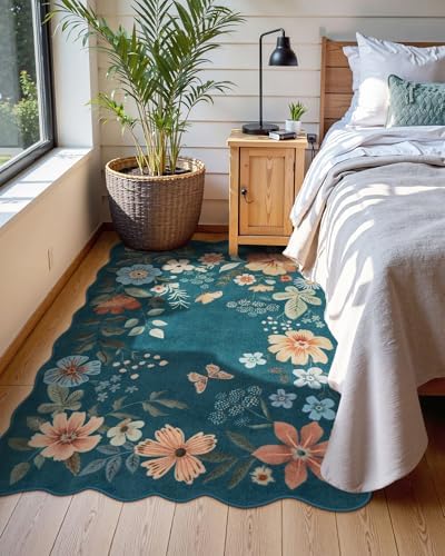Lahome Floral Washable Rug, 3x5 Rug Soft Bedroom Rugs - Image 2