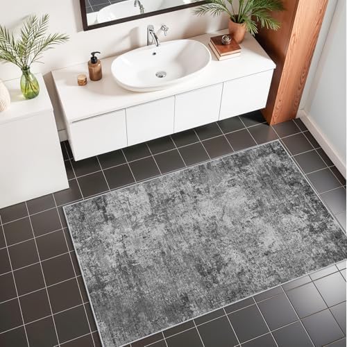 Washable Abstract Entryway Rug 3x4: Indoor Modern Non-Slip Kitchen Rugs Low - Image 3