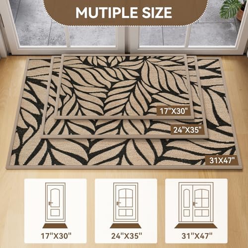 Door Mat Indoor Outside Entrance Dirt Resistant Brown 17"x30" - Image 2