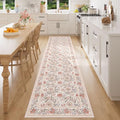 DUKINO 2x8 Runner Rug, Washable Vintage Floral Kitchen Rugs by DUKINO