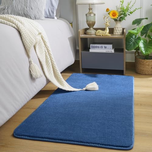 Amearea Modern Washable Runner Rugs, 2x3 Feet Blue Bedroom Runner Rug - Image 2