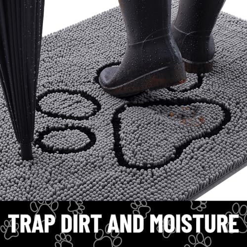Smiry Dog Door Mat for Muddy Paws, Absorbent Non Slip Dirt Trapper - Image 2