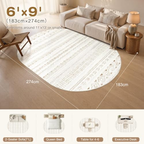 cotiled Boho 6x9 Oval Area Rugs - Image 2