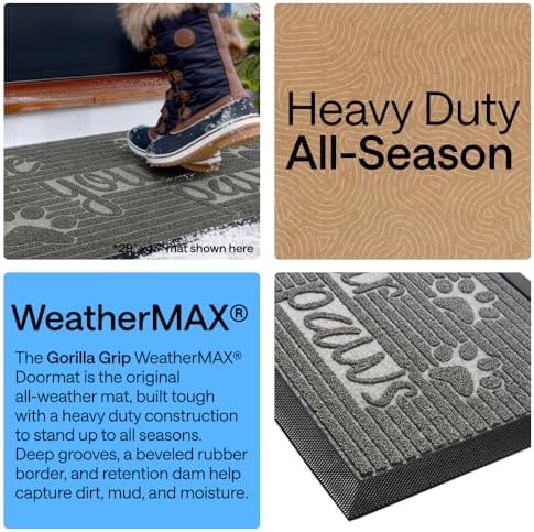 GORILLA GRIP WeatherMAX Door Mat, Indoor Outdoor Use - Image 4