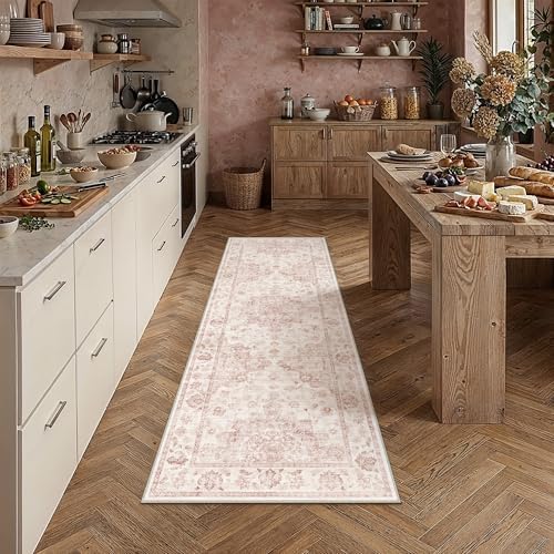 2x6 Pink Neutral Runner Rug by WondRg