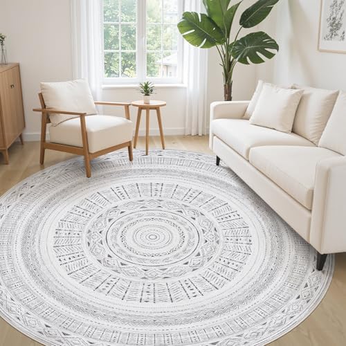 cotiled 8x8 Round Rug 8ft Circle Living Room Boho Area Rugs - Image 3