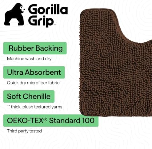 GORILLA GRIP Chenille Bath Rug Mat - Image 3