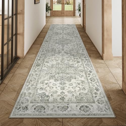 2x8 Green Neutral Runner Rug by WondRg