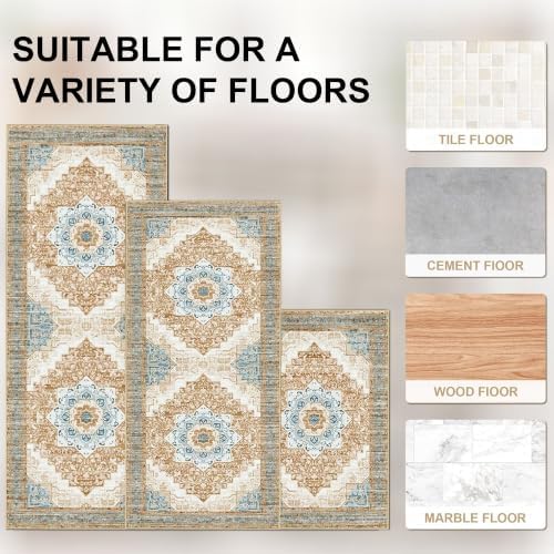 Kitchen Rugs Sets of 3 100% Non Slip Washable Kitchen Mats - Image 5