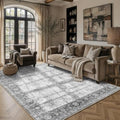 JOOJA 5x7 Grey Vintage Washable Area Rug, Soft Low Pile Living Room Rug by JOOJA