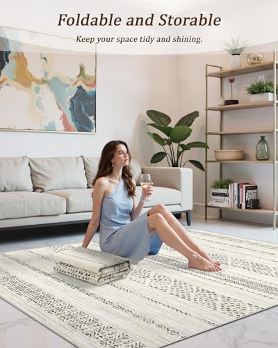 Miukiki Washable 2x6 Runner Rug Hallway Non Slip Kitchen Runner Grey - Image 5