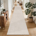 SHACOS Soft Cozy Fluffy Arch Pattern High-Low Pile Runner Rugs 2'x8' Non Slip by SHACOS