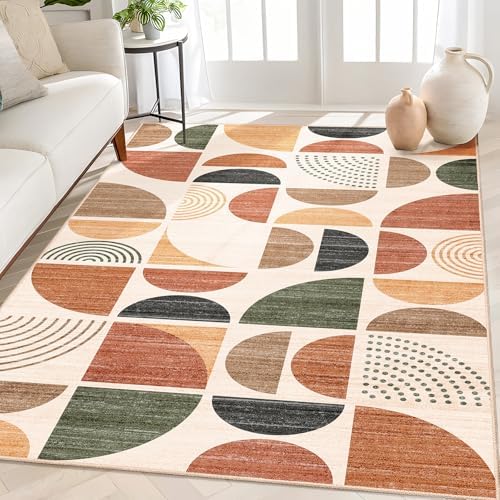 MUJOO Boho Rug Washable, 4x6.5 Area Rugs by MUJOO