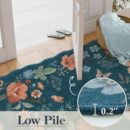 Lahome Floral Kitchen Runner Non-Slip, 2X6 Soft Washable Hallway Runner Rug - Image 5