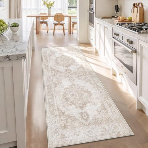 Runner Rug 2x6 Washable Rugs: Vintage Hallway Kitchen Runner Non Slip Low Pile - Image 3
