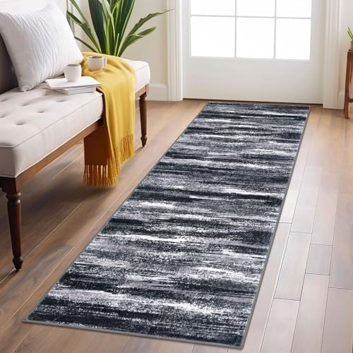 Lansny Abstract Washable 2x6 Runner Rug Non Slip Runners by lansny