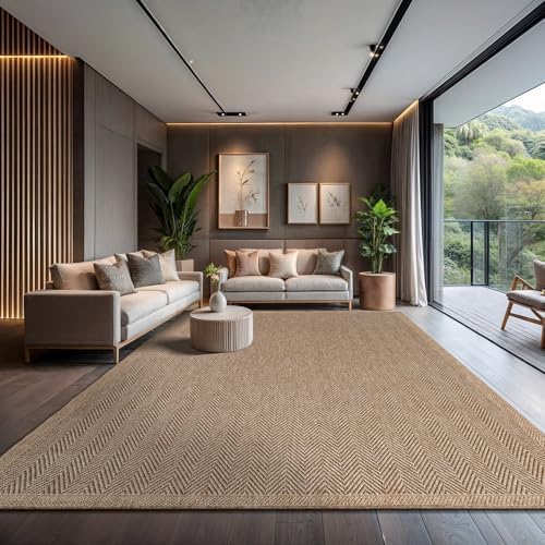 CAMILSON Easy Jute Rug 8x10, Indoor Outdoor Natural Color Fiber Area Rugs - Image 4