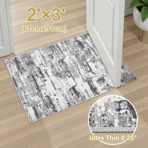 2x3 Runner Rug, Abstract Washable Hallway Rugs - Image 6