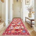 Red Floral Hallway Runner Rug 3x7 by WelcometoBabovid