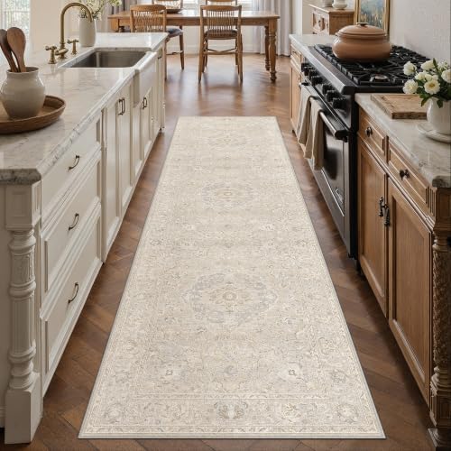 2'6x8 Beige Runner Rug Vintage Carpet - Image 3