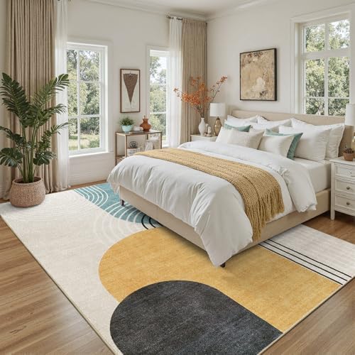 DCX Abstract Washable 10x14 Rug, Non Slip Low Pile Rug - Image 4