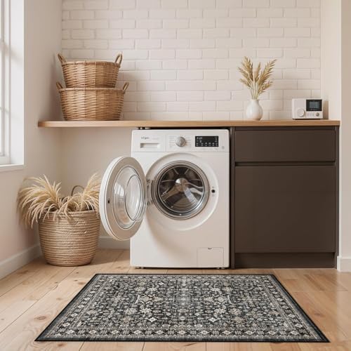 Grey Washable 2x3 Entry Rug, Small Rugs - Image 4
