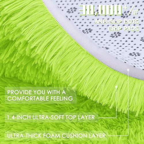 OLANLY Lime Green Round Rugs for Bedroom - Image 5