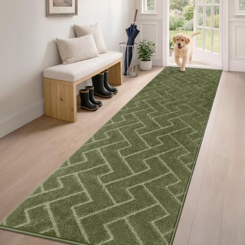 PURRUGS Hallway Runner Rug, Sage Green by PURRUGS