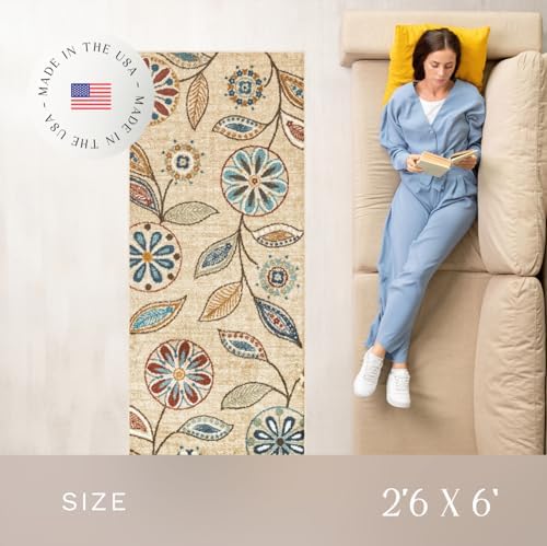 Maples Rugs Reggie Bohemian Floral Print Runner Rug - Image 3