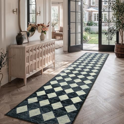 Lahome Zelie Checkered Washable Rug Runners by Lahome