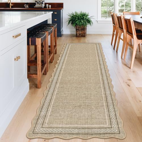 GarveeHome Scalloped Washable Runner Rug 2x6 Hallway Runner Non Slip - Image 2