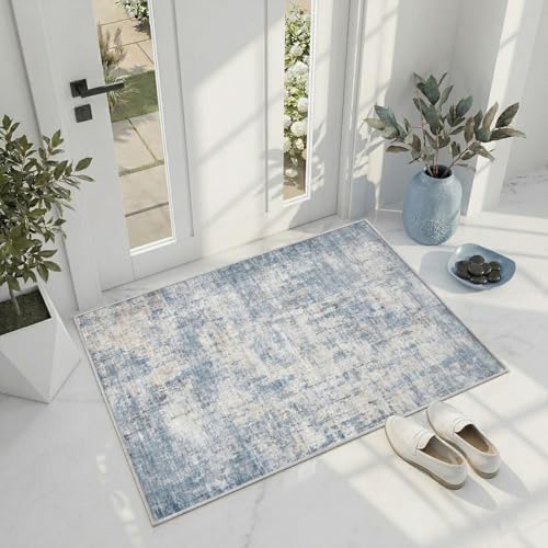 2x3 Area Rug Washable Abstract: Non Slip Throw Rugs by Unknown