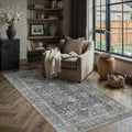 HUGEAR Black Washable 3x5 Area Rugs by HUGEAR