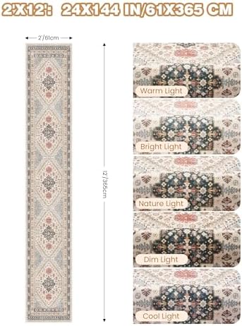 Hallway Runner Rug 2x12 Extra Long Washable Runner - Image 2