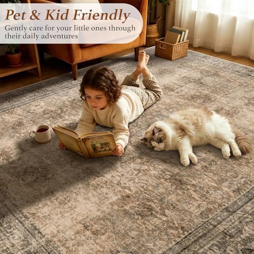 LIANLAM 2x3 Washable Area Rug, Vintage Boho Traditional Pattern, Non-Slip Stain - Image 5