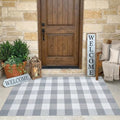 MUBIN Cotton Buffalo Plaid Rug, Washable Doormat Hand-Woven Foldable Area Rug by MUBIN