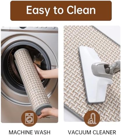eqivei Kitchen Rugs and Mats Non Skid Washable Set of 2 PCS, Absorbent Runner - Image 6