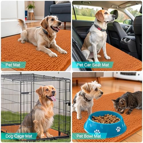 OLANLY Dog Door Mat for Muddy Paws 59x20, Super Absorbent Chenille Mud Mat - Image 7