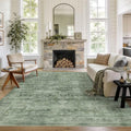 8x10 Washable Boho Area Rug, Teal Farmhouse by LULLOSA