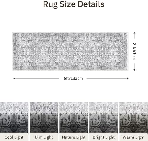 2x6 Hallway Washable Runner Rug - Image 2