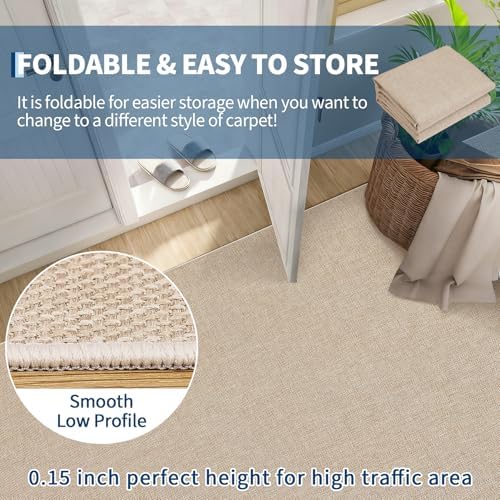 Garvee Large Washable Rug 9x12 Modern Solid Rugs - Image 4