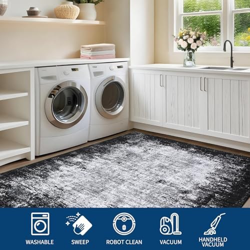 GarveeHome Machine Washable Runner Abstract Hallway Rugs 2x6 Grey - Image 7