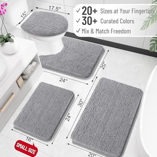 OLANLY Toilet Rugs U-Shaped 24x20, Soft Absorbent Chenille Contour Rugs - Image 2