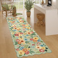 DUKINO 2.6x8 Runner Rug, Floral Washable Kitchen Rugs Non Slip by DUKINO