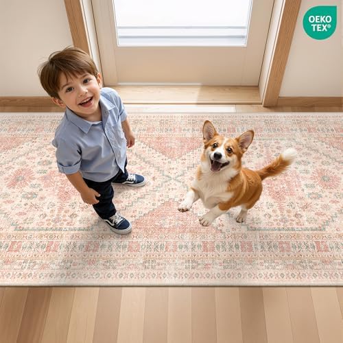 2.5x10 Kitchen Runner Rug Non Slip Vintage Washable Rugs - Image 7