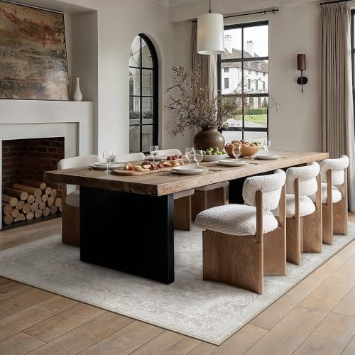 HUGEAR Grey Beige 5x7 Area Rugs - Image 2